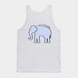 "Wild and Free" Pastel Lace Elephant Tank Top